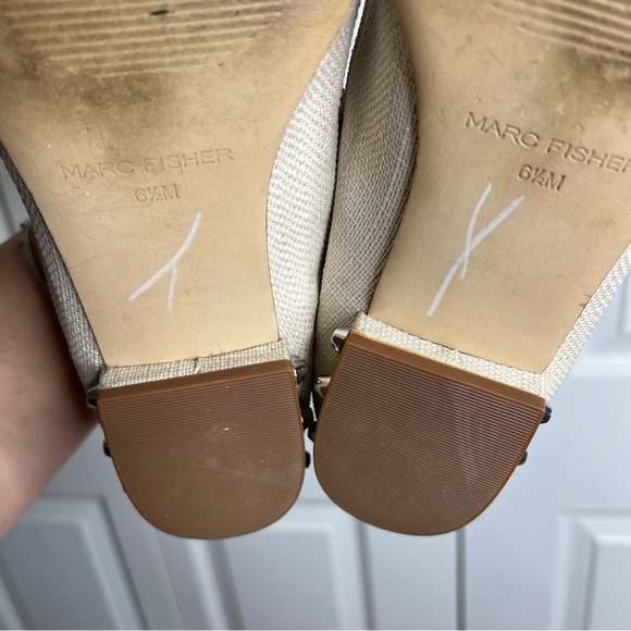 Marc Fisher Beige natural slip on abree flats studded low heel women shoes 6.5 - Picture 11 of 15